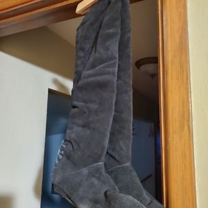 Knee high swede boots